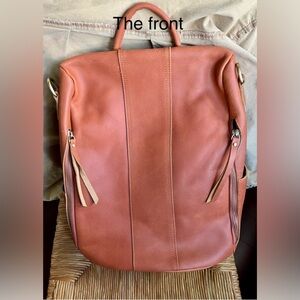 Anti-theft , genuine leather backpack.